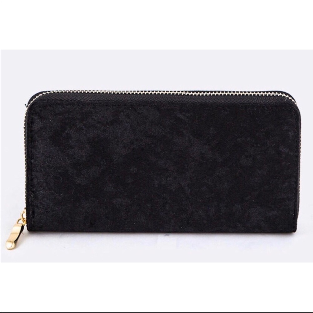 Black velvet wallet
